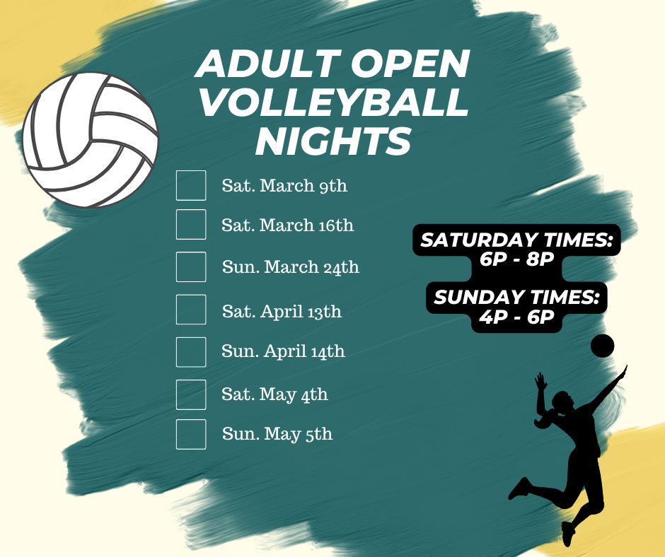 Adult Volleyball Open Play Schedule